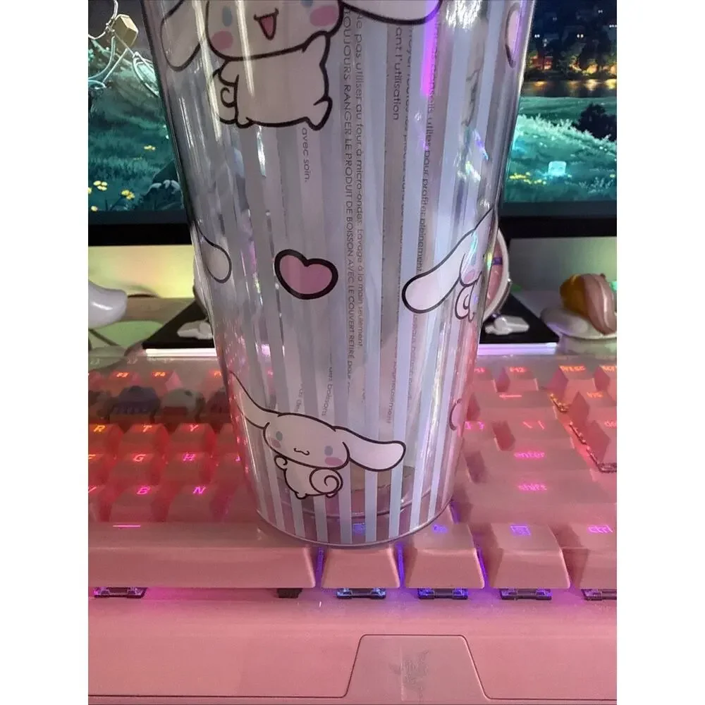 Cinnamoroll Large Travel Tumbler 24oz Reusable Topper Hearts 2024 Sanrio Blue